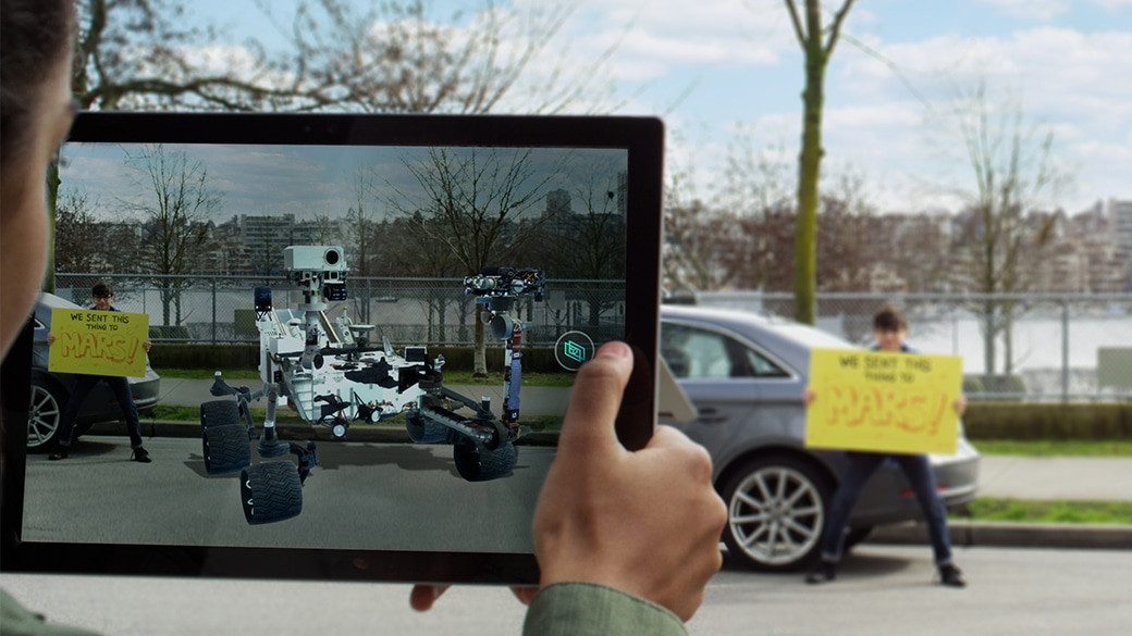 Capte a 3D com um Surface para adicionar um carro robô a uma imagem